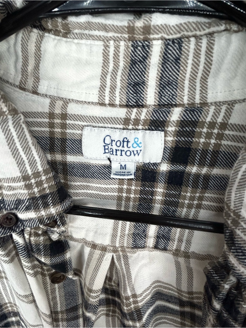 Upcycled Baseball Mom Flannel | Croft & Barrow | Size Medium 100% Cotton - Picture 9 of 11